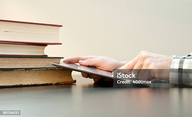 Studying Using A Digital Tablet Stock Photo - Download Image Now - Abstract, Book, Color Image