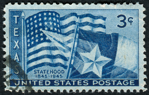 Cancelled Stamp From The United States Featuring The State Of Texas