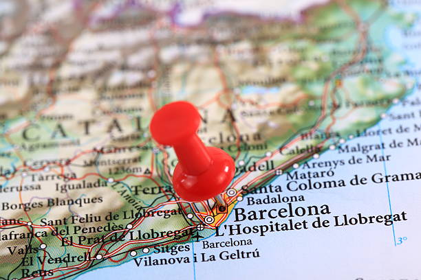 istock Barcelona Map, Spain - Europe 185126696