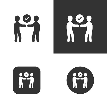 Positive discussion. Solid icon that can be applied anywhere, simple, pixel perfect and modern style.
