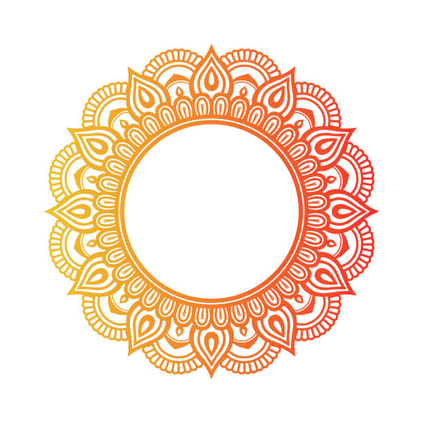 ilustrações, clipart, desenhos animados e ícones de mandala de gradiente redondo com padrões florais, ornamento redondo étnico, motivo indiano desenhado à mão, tema de henna de yoga de meditação mehendi - white background yoga backgrounds relaxation exercise