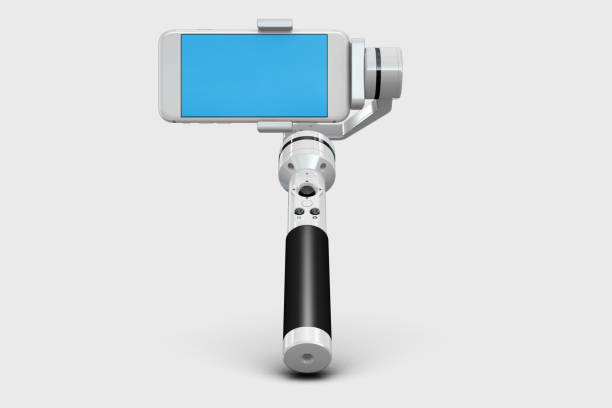istock Mobile phone with selfie stick mockup 3D Rendering 1851345458