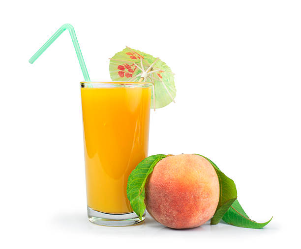 istock Peaches and glass with juice 185136455