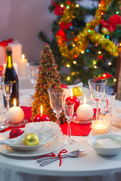 istock Preparing for Christmas Eve at beautifully decorated table 185137651