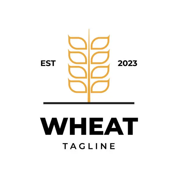 Vector illustration of wheat simple Logo Icon vector template design illustration