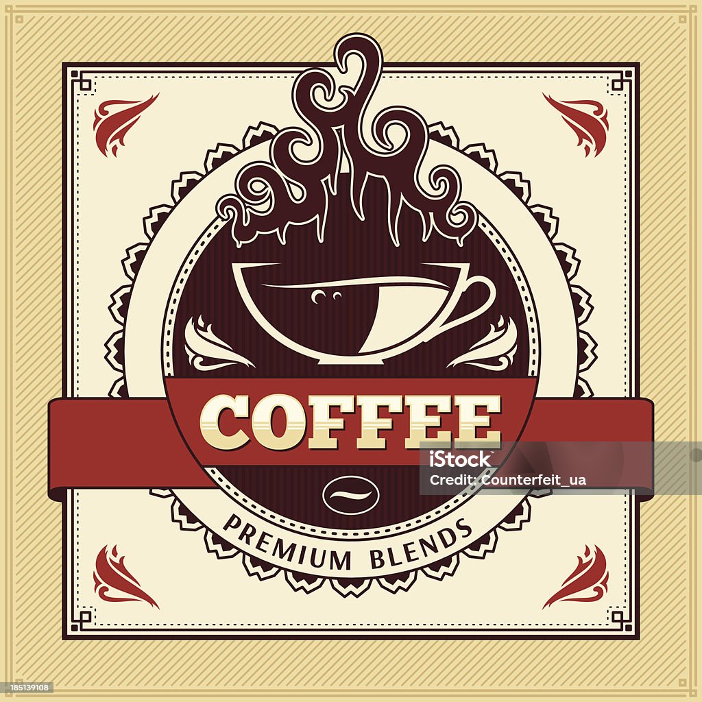 Vintage кофе этикетки - Векторная графика Абстрактный роялти-фри