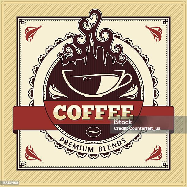 Vintage Кофе Этикетки — стоковая векторная графика и другие изображения на тему Абстрактный - Абстрактный, Без людей, Безалкогольный напиток