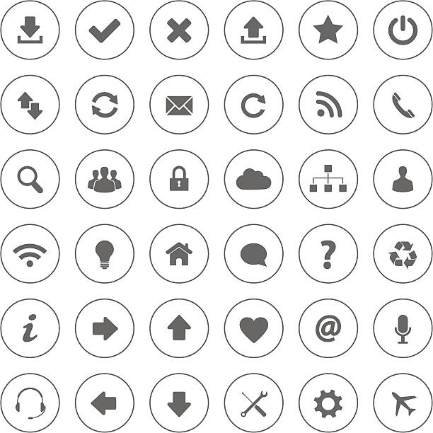 Set of assorted web and internet icons Set of flat design web icons - eps8. social awareness symbol audio stock illustrations