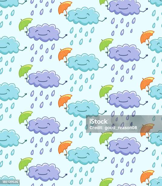 Météo Seamless Texture Drôle Nuages Vecteurs libres de droits et plus d'images vectorielles de Art - Art, Art et Artisanat, Automne