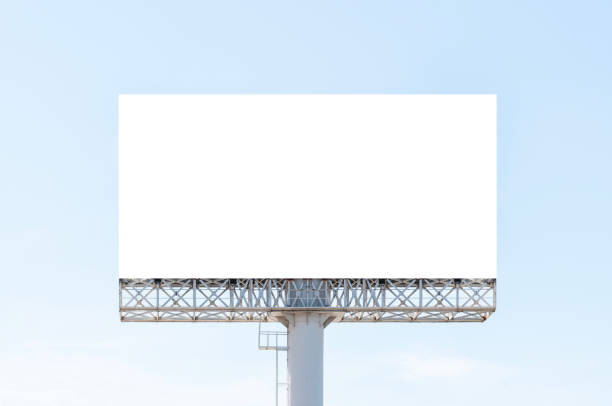 istock Pole outdoor billboard with blue sky background. Clipping path for mockup white screen 1851400951