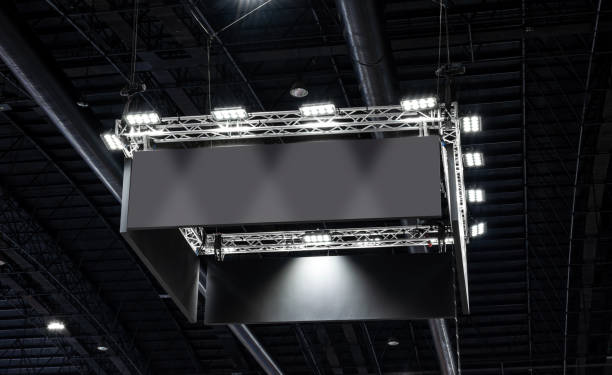 istock Hanging black indoor billboard with clipping path for mock up 1851402028