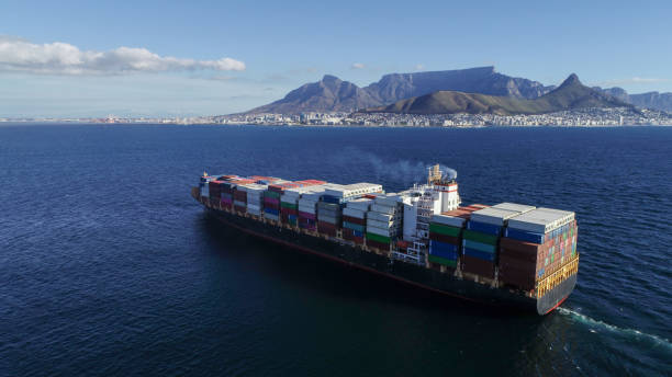 istock Large container ship arriving at Cape Town Harbor, South Africa 1851405924