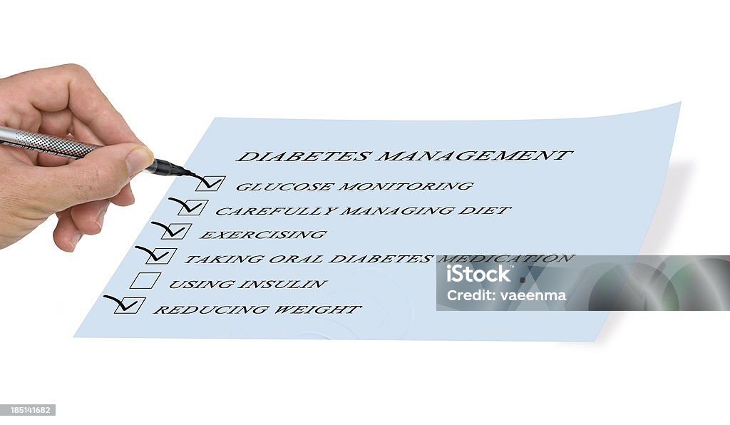 Контрольный список для обсуждения diabet - Стоковые фото Болезнь роялти-фри