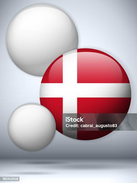 Vetores de Dinamarca Botão De Bandeira Brilhante e mais imagens de Bandeira - Bandeira, Bandeira Dinamarquesa, Branco