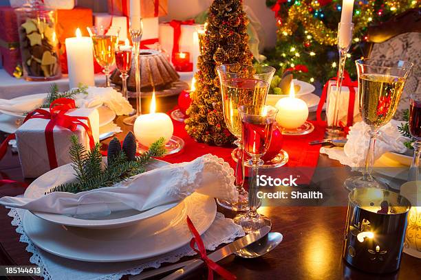 Foto de Decoração De Mesa De Natal Especialmente e mais fotos de stock de Botar a Mesa - Botar a Mesa, Natal, Restaurante