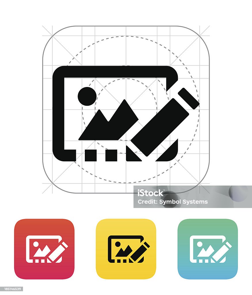Ícone de edição de fotografias. - Royalty-free Câmara de Vídeo arte vetorial