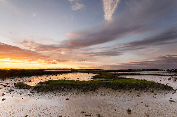 Sunset on Hayling Island stock photo