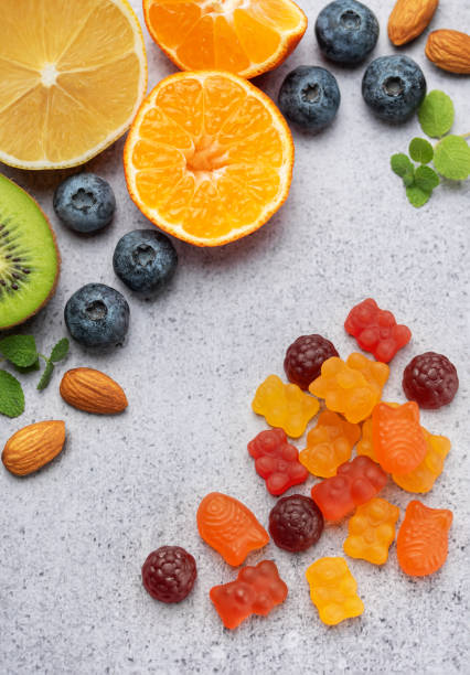 istock Chewable gummy vitamins and fruits 1851470187