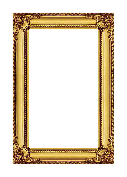 istock The antique gold frame on white background 185147843