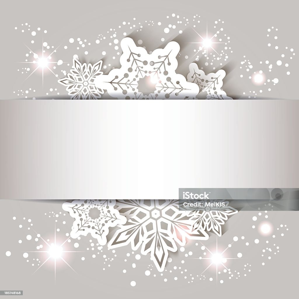 Paper snowflake on a Christmas card Sparkling Christmas Star Snowflake Greeting Card Silver Colored stock vector