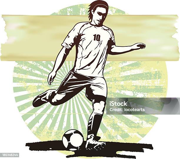 サッカー界にプレーヤーとグランジ背景 - あこがれのベクターアート素材や画像を多数ご用意 - あこがれ, イラストレーション, クリップアート
