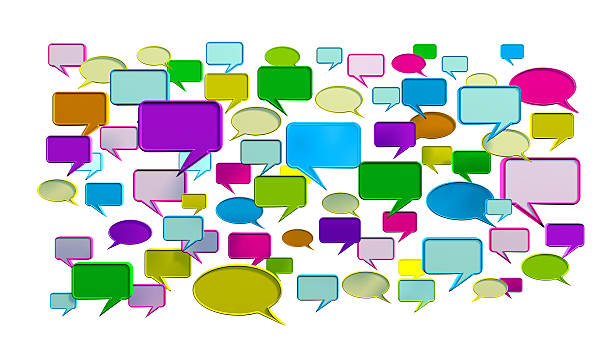 istock Blue colorful conversation icons 185149718