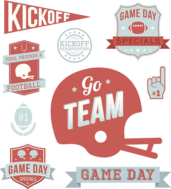 A set of vintage-style banners and badges focused on football. Each items is on a separate layer. Easily make color changes to match your local team. Included is a JPG and EPS in black and white. Ideal for both print and web.