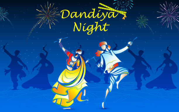 человек играет dandiya - indian culture dancing dancer women stock illustrations