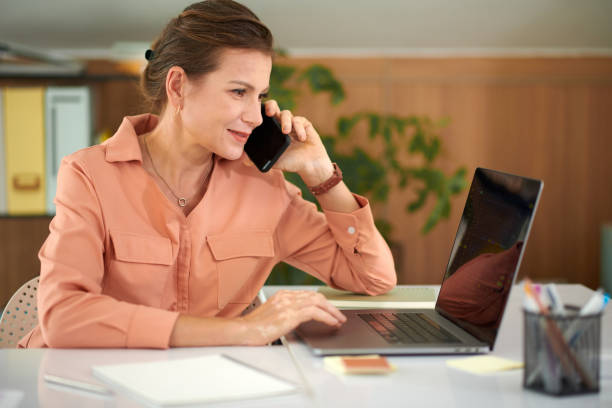 istock Businesswoman Checking Trading Data 1851518798