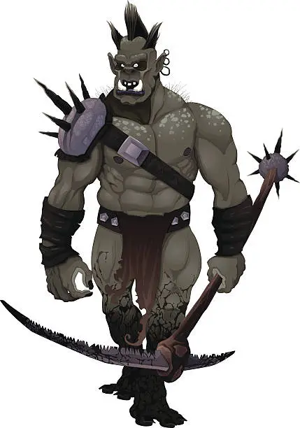 Vector illustration of Warrior ogre.