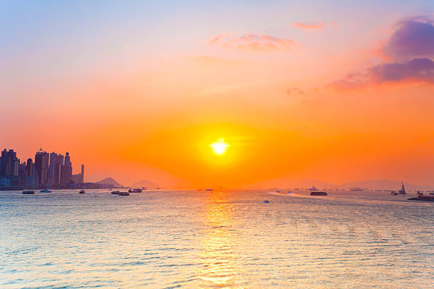 istock Sunset sea in Hong Kong 185151963