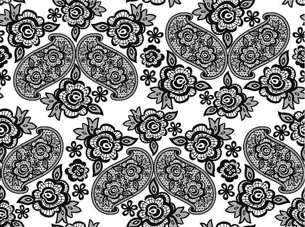 spitze muster hintergrund - lace seamless vector silhouette stock-grafiken, -clipart, -cartoons und -symbole