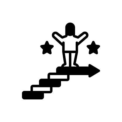 Icon for approach, reaching, standpoint, successful, progress, ladder, reach, success, achievement, arrival, victory