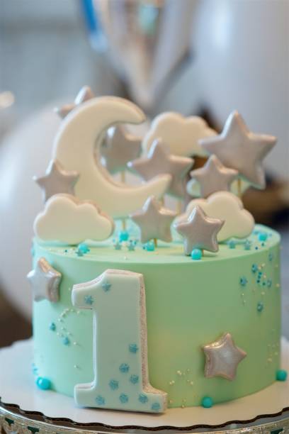 istock A children's cake for a 1-year-old child. 1851557471