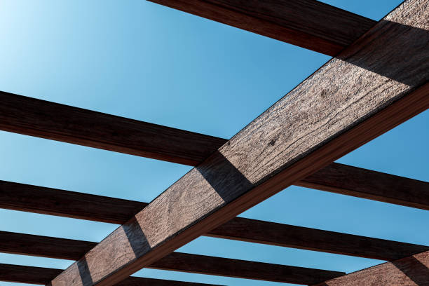 istock Wooden roof structure 1851560620