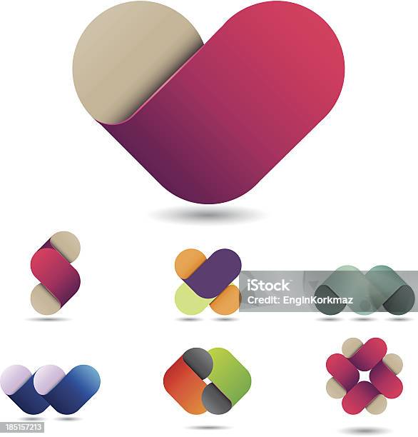 Playful Design Element Stock Illustration - Download Image Now - Folded, Heart Shape, Arrow Symbol