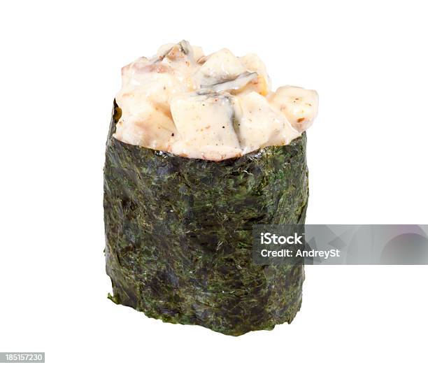 Spice Sushi Unagi Con Sauced Fette Di Anguilla Affumicata - Fotografie stock e altre immagini di A forma di blocco