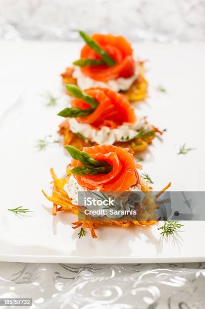 Potato Pancakes Stock Photo - Download Image Now - Christmas, Appetizer, Smoked Salmon