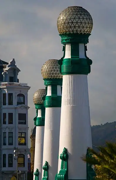 Typical Streetlamp of Kursaal Bridge in San Sebastian. Spain