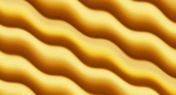 istock CG background image with golden wavy lines 1851596381
