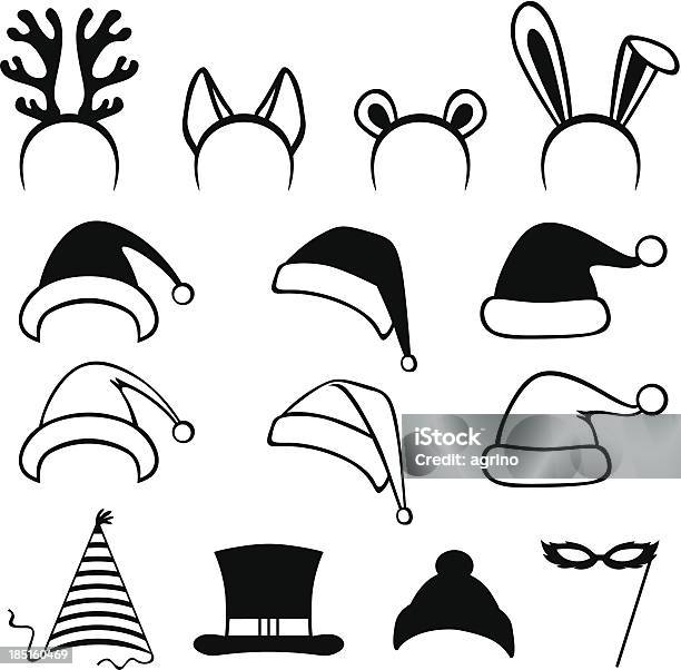 Christmas Carnivals Hats Stock Illustration - Download Image Now - Animal Ear, Animal Body Part, Black Color