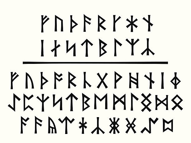 Younger Runes and The Northumbrian Order Younger Runes (above) and The Northumbrian Order (below). runes stock illustrations