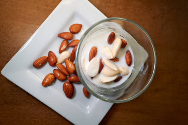 istock Sprouted almonds shot indoor on a natural background 1851642532