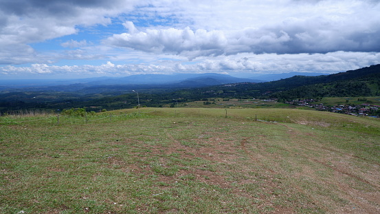 Simago-mago peak with view of sipirok town from simago-mago hill in south tapanuli