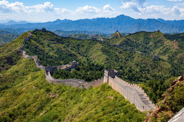 The Great Chinese Wall at Jinshanling Jinshanling, Beijing, China - August 14, 2014 The Great Chinese Wall at Jinshanling great wall of china stock pictures, royalty-free photos & images
