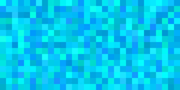 ilustrações, clipart, desenhos animados e ícones de textura abstrata de água de pixel azul com pontilhamento - background tile video