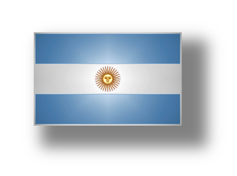 National flag and ensign of Argentina with Sun of May, or Official Flag Ceremony. Stylized I.