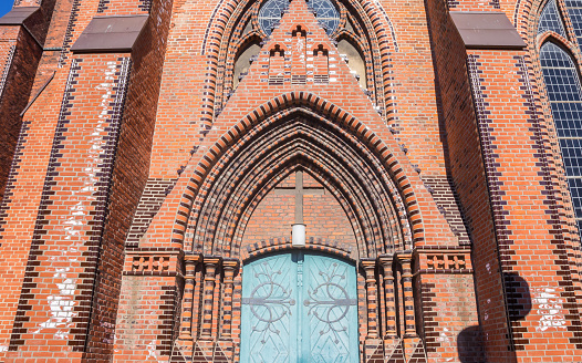 Front facade of the historic Christuskirche church in Bremerhaven