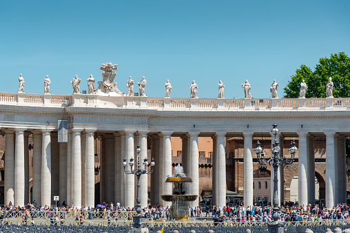 The Papal Basilica of Saint Peter in the Vatican. A church built in the Renaissance style located in Vatican City, the papal enclave within the city of Rome.