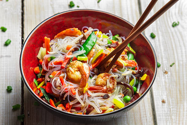 istock Closeup of Chinese mix vegetables with shrimp 185171455